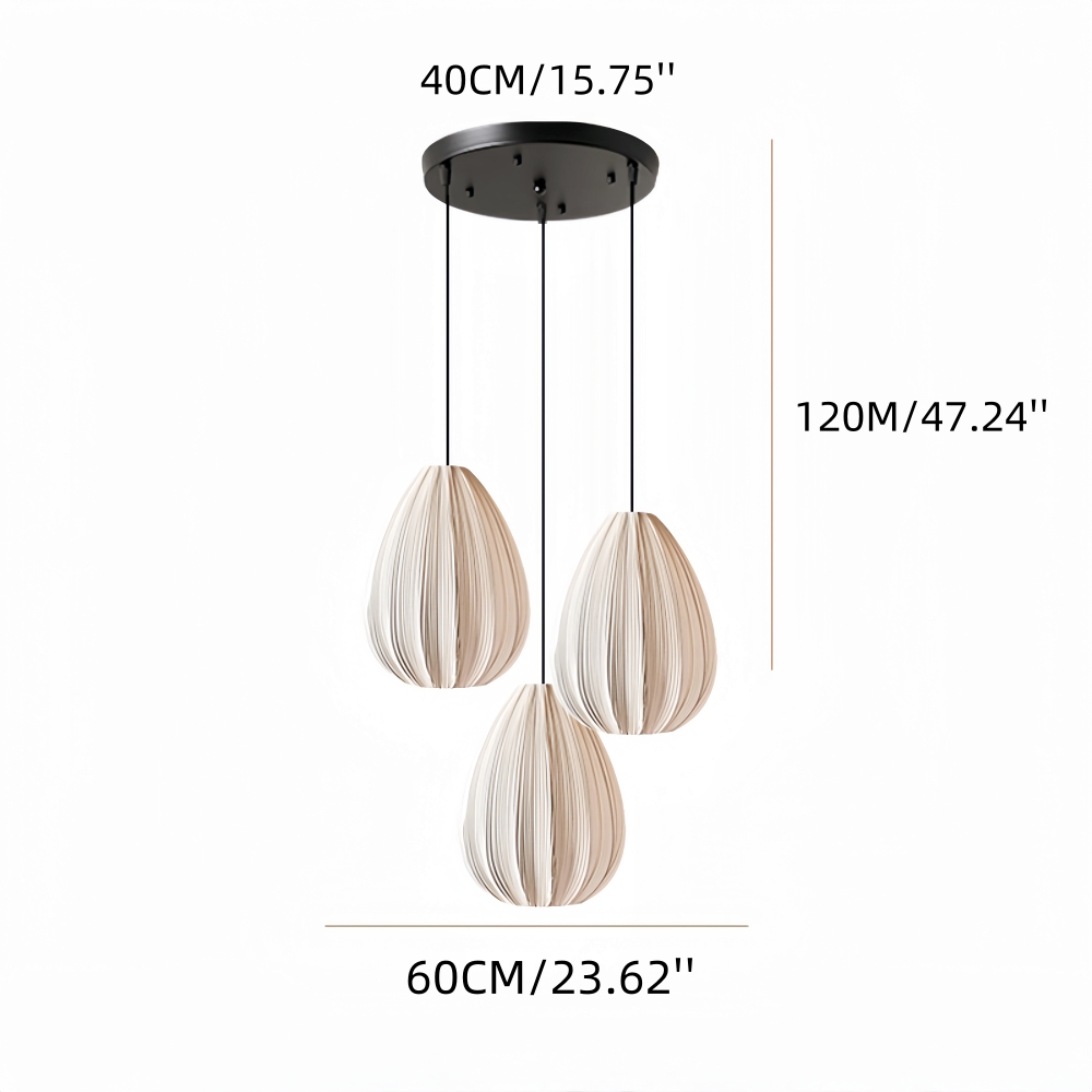 Wabi Sabi Style Retro Pleated Fabric Pendant Light