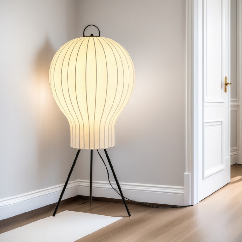 Modern Style Pear Shaped Silk Floor Lamp Creative Living Room Lighting Decoration