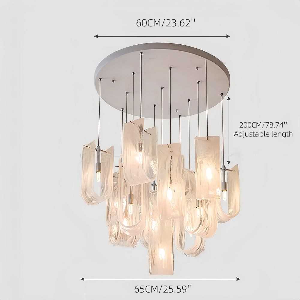 French Mist Glass Chandelier For Living Room And Bedroom