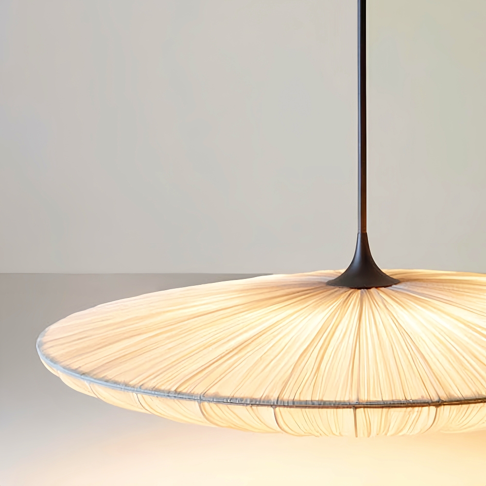 Japanese-Style Creative Fabric Ceiling Lamp - Disc-Shaped Pendant Lamp