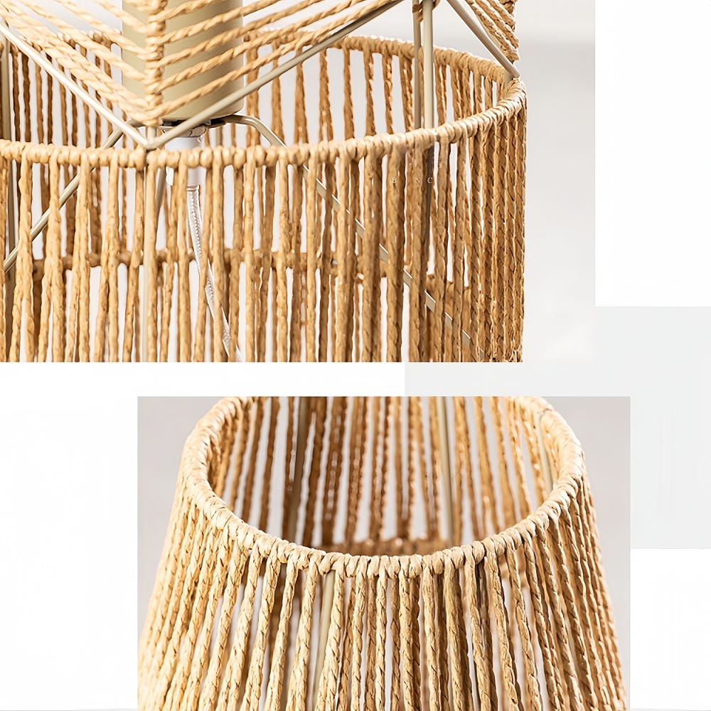 Wabi Sabi Style Handmade Woven Rope Woven Floor Lamp