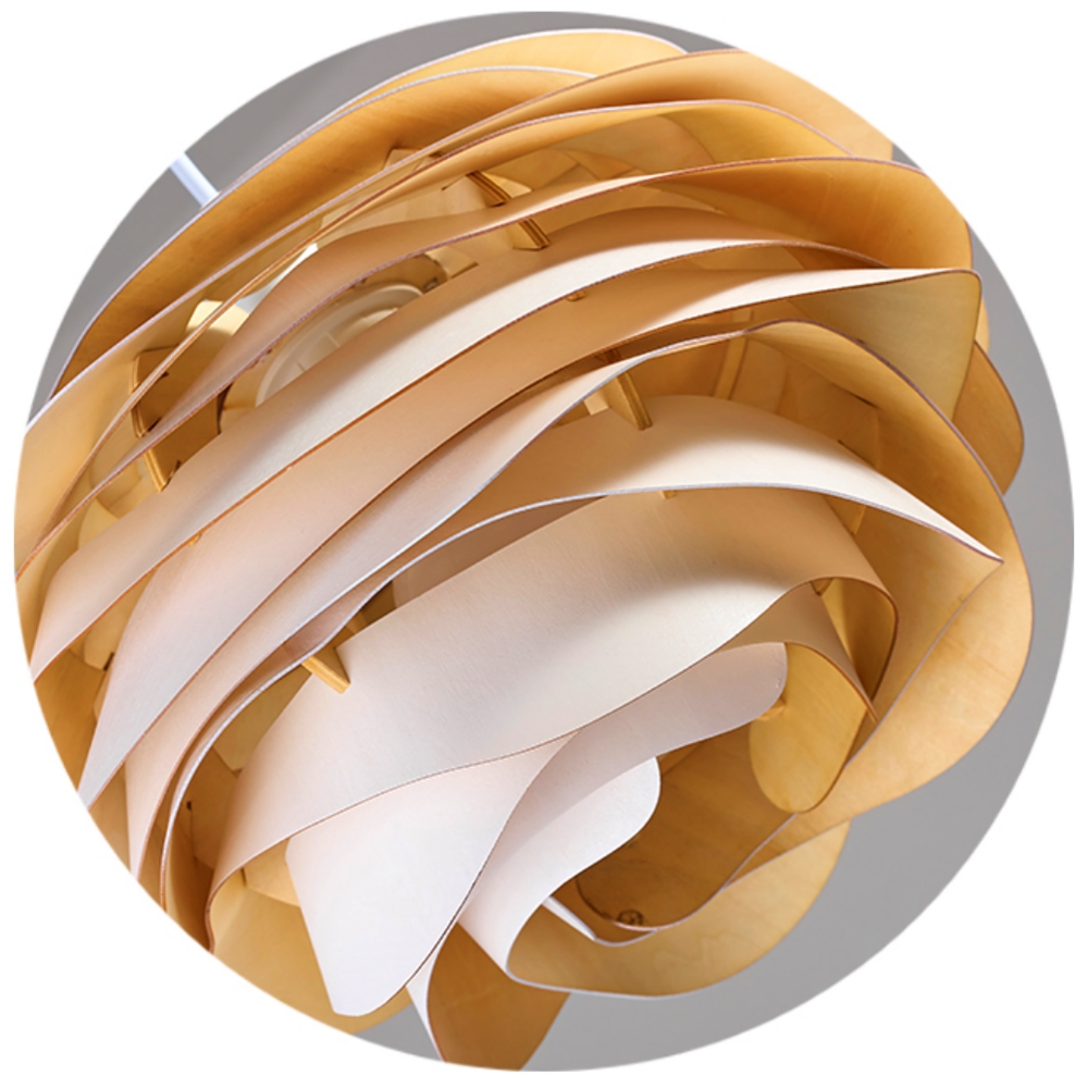 Wabi Sabi Artisanal Retro Rose Shape Solid Wood Pendant Light