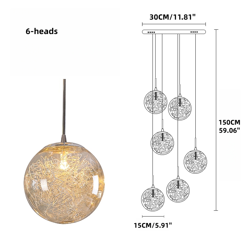 Villa Hollow Staircase Long Chandelier Modern Grand Foyer Lighting