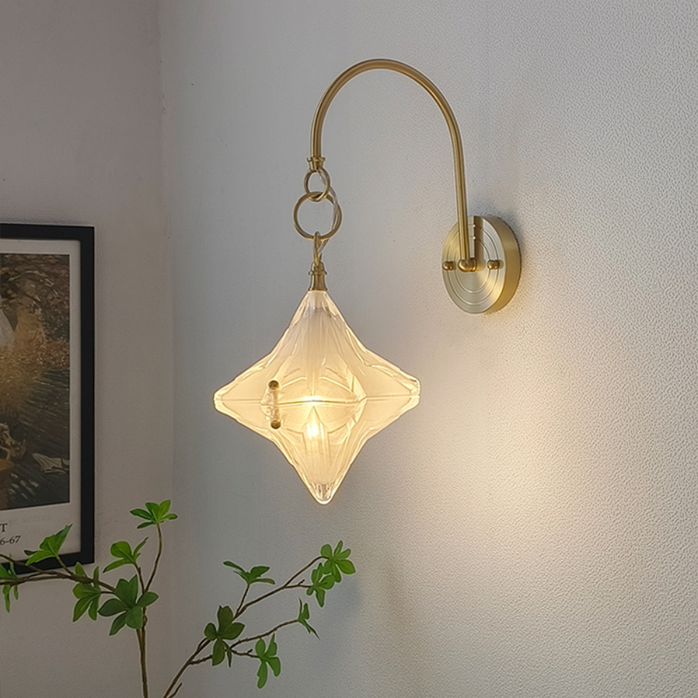 French Bauhaus Star Glass Wall Lamp Modern Minimalist Decor Lighting