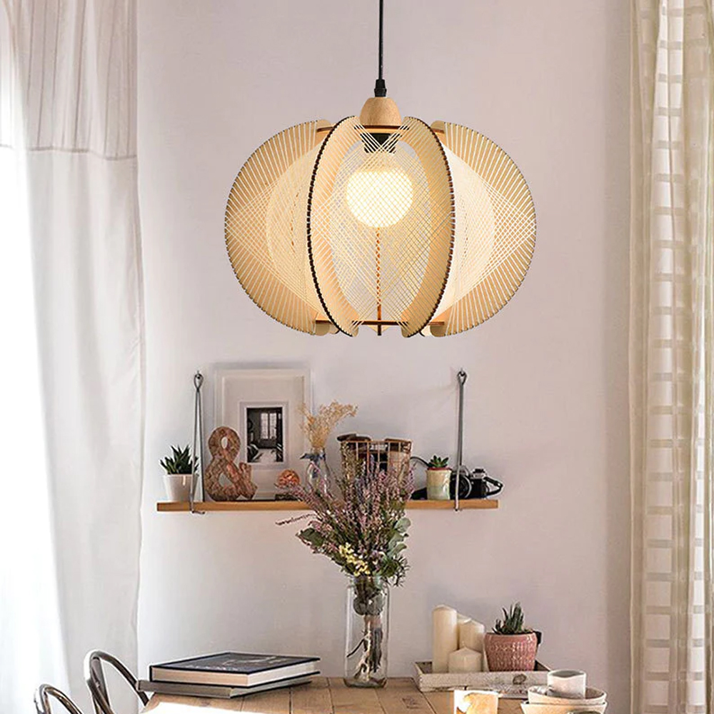Mid-Century Scandinavian Wood Pendant Lights