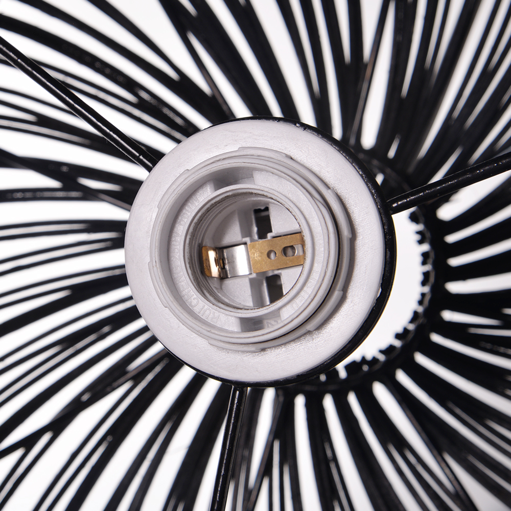 Dining Room Simple Black Rattan Pendant Light