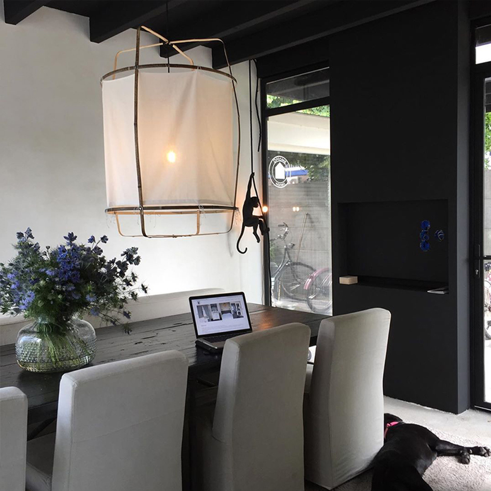 Japanese Retro Fabric Kongming Lantern Pendant Light Homestay Dining Room Chandelier