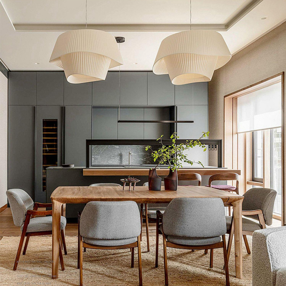 Bohemian Cream Living Room Fabric Pendant Light Makeover Home Decor Lamp