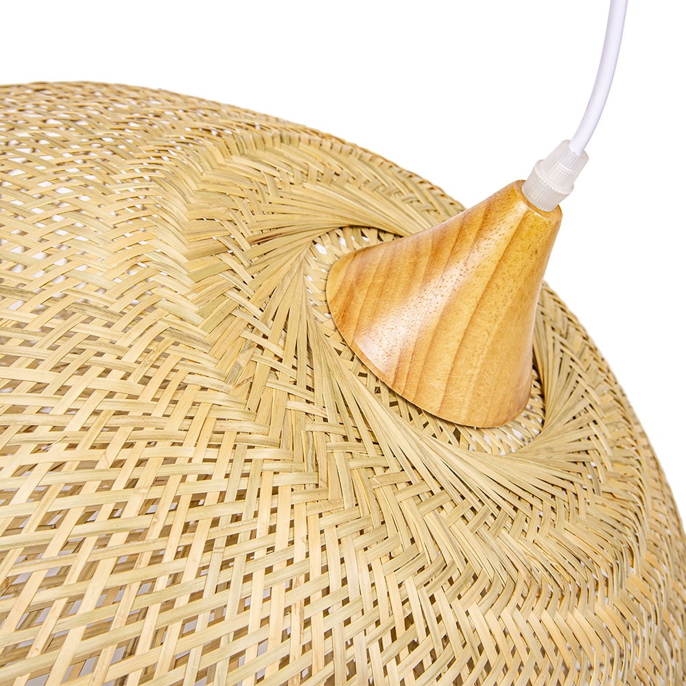 Handmade 2-Layer Bamboo Pendant Light Sustainable Ceiling Light Shades