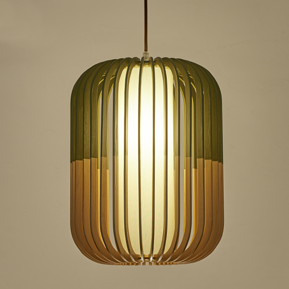 Pumpkin shaped Wooden Chandelier Handmade Nordic Hanging Lamp