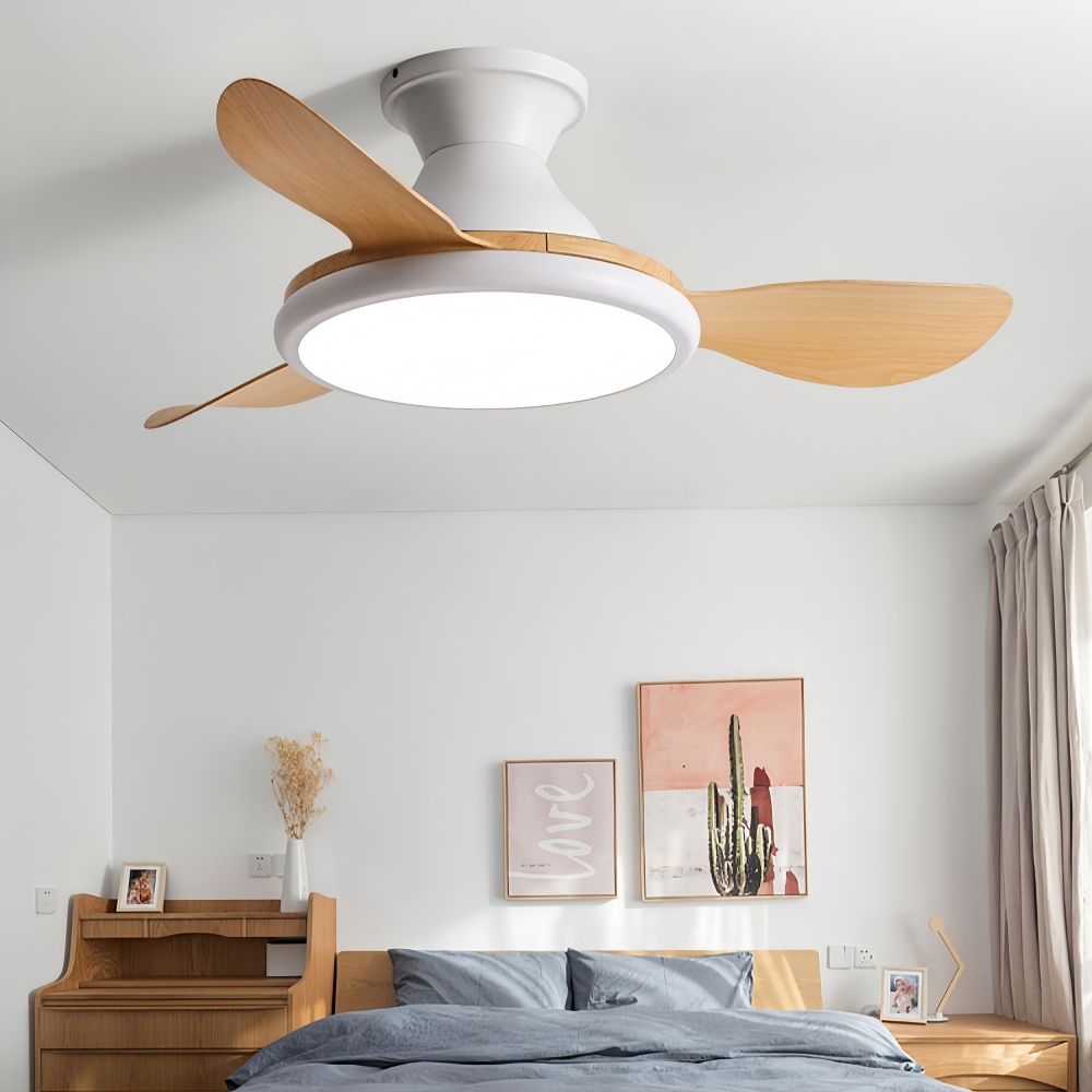 Nordic Style Household Variable Frequency Ceiling Fan Light