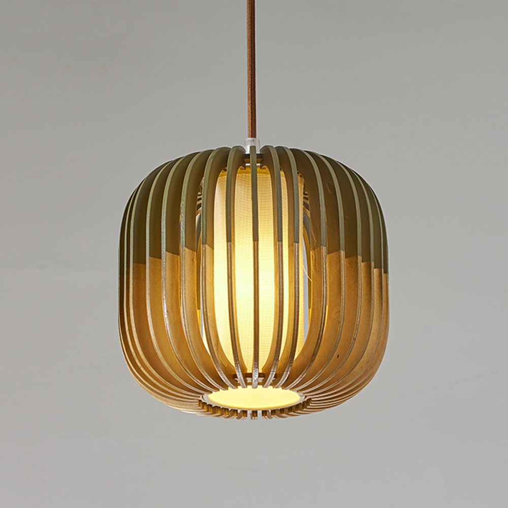 Pumpkin shaped Wooden Chandelier Handmade Nordic Hanging Lamp