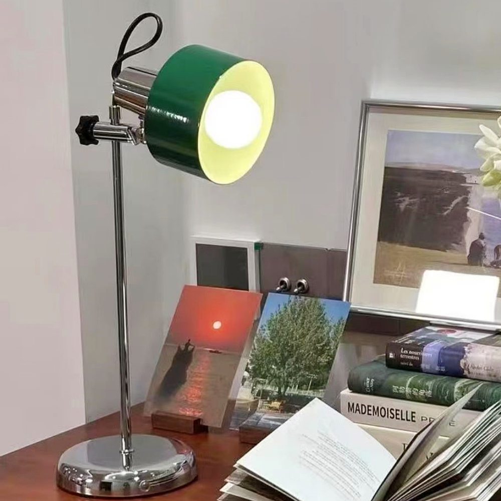 Retro Bauhaus Contrast Color Adjustable Arm Table Lamp
