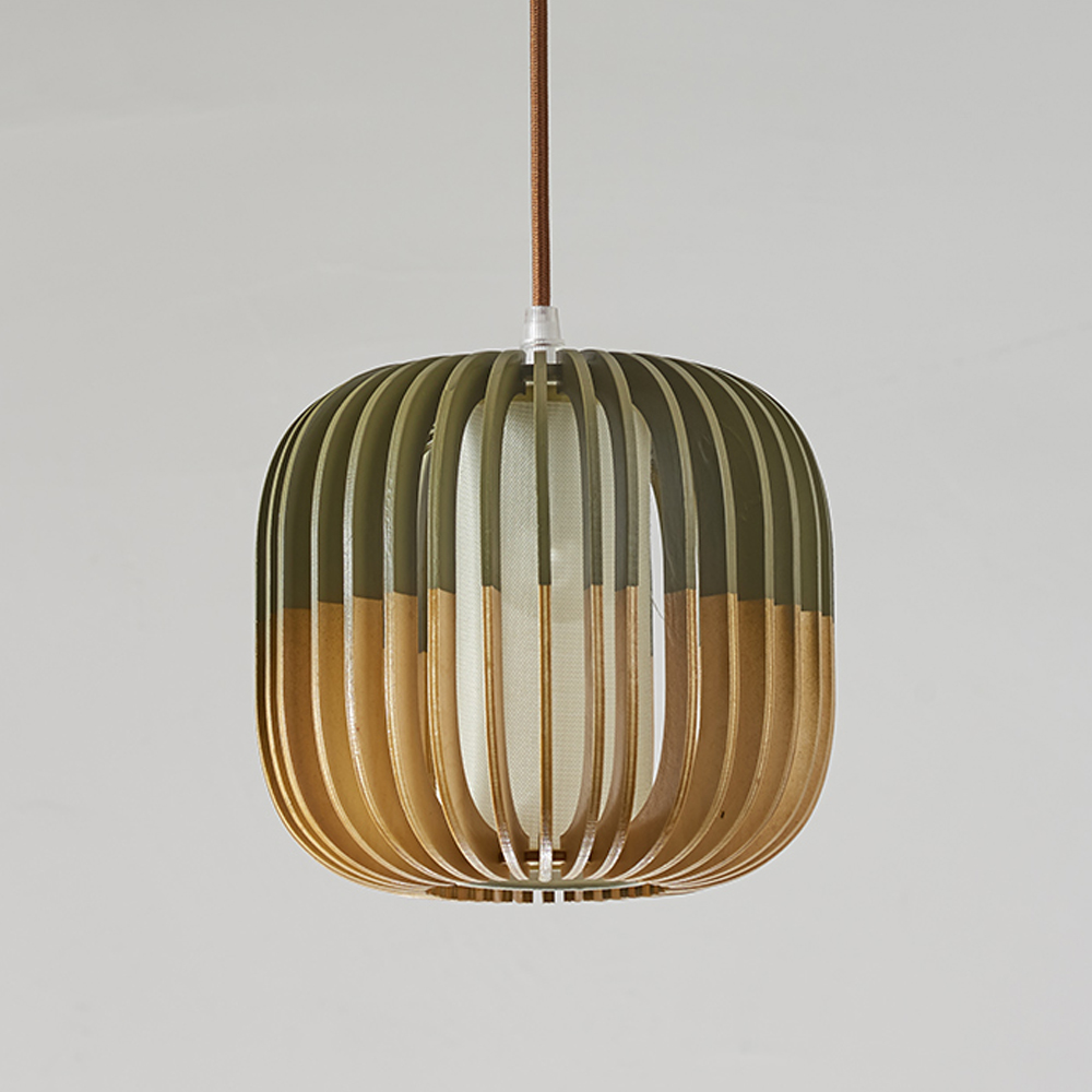 Pumpkin shaped Wooden Chandelier Handmade Nordic Hanging Lamp