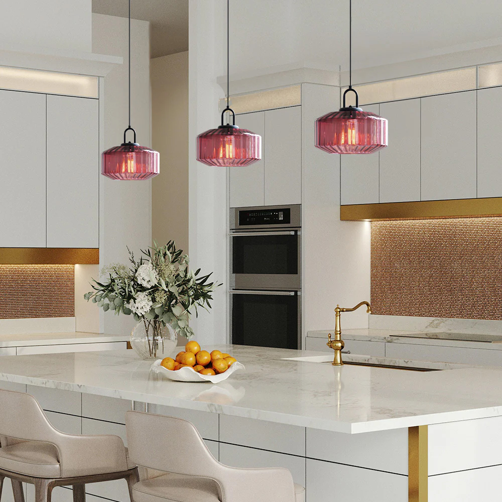 Modern Stained Glass Pendant Light Farmhouse Living Room Chandeliers