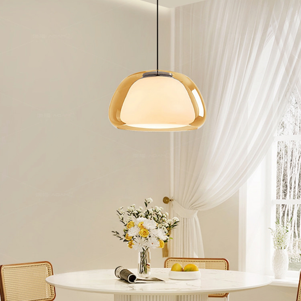 Modern Organic Glass Dome Pendant Light