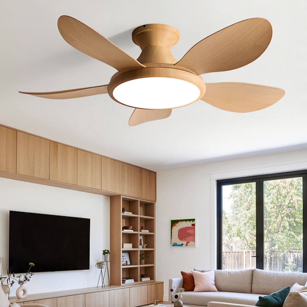 Nordic Style Household Variable Frequency Ceiling Fan Light