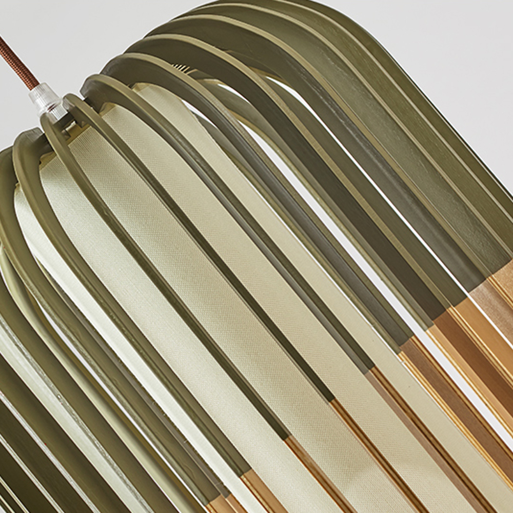 Pumpkin shaped Wooden Chandelier Handmade Nordic Hanging Lamp