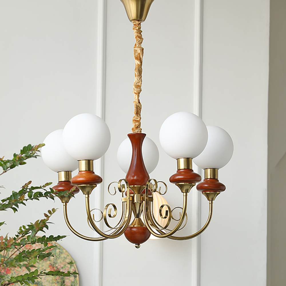 French Retro Pastoral Style Cream Bedroom Living Room Multi Head Chandelier