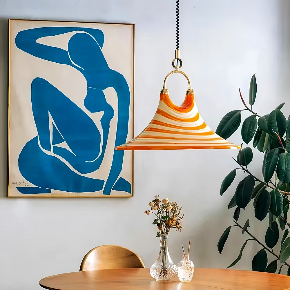  Nordic Painted Horn Pendant Light Adjustable Creative Personalized Artistic Retro Chandelier