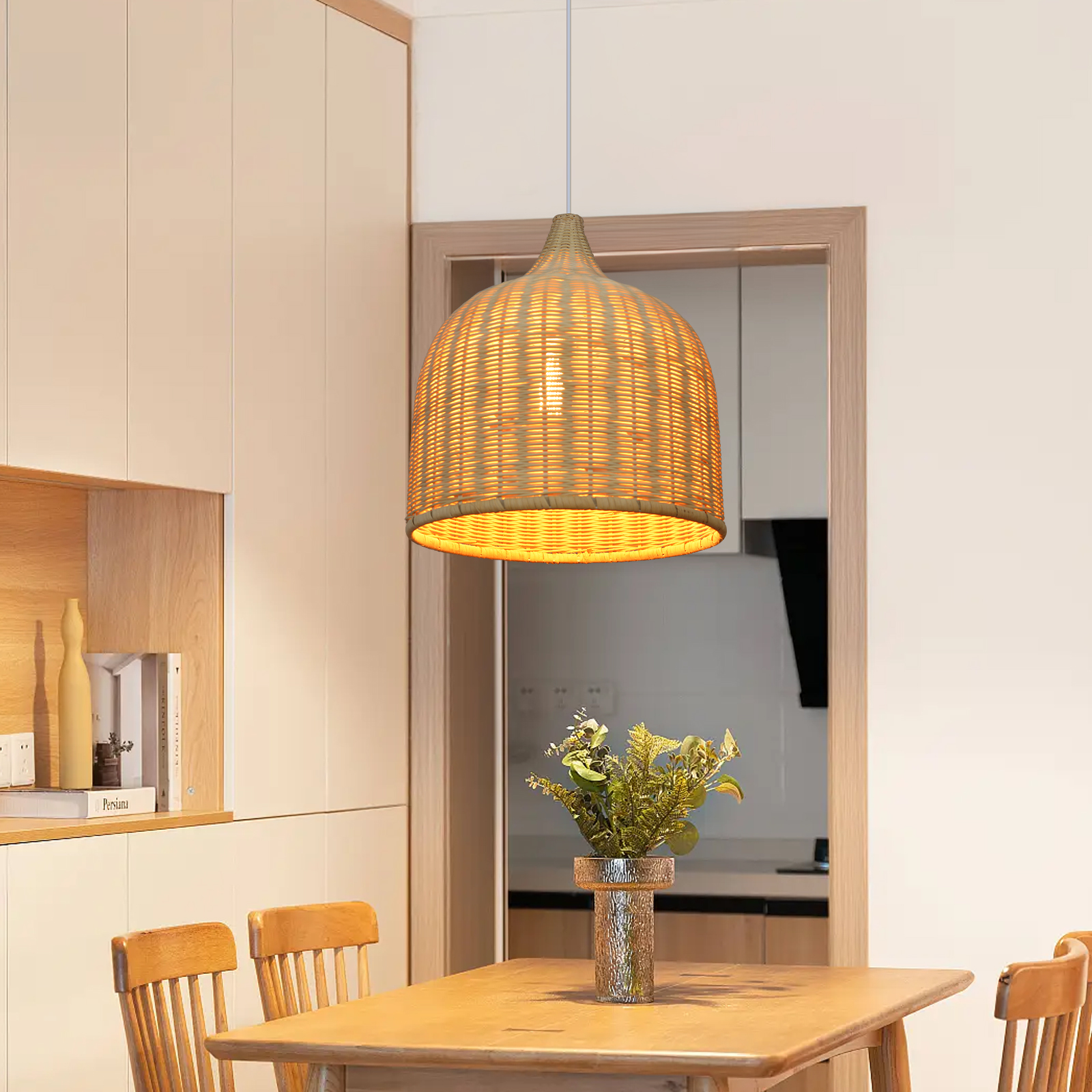 Japanese-style Southeast Asian Chandelier Creative Bamboo Rattan Lampshade