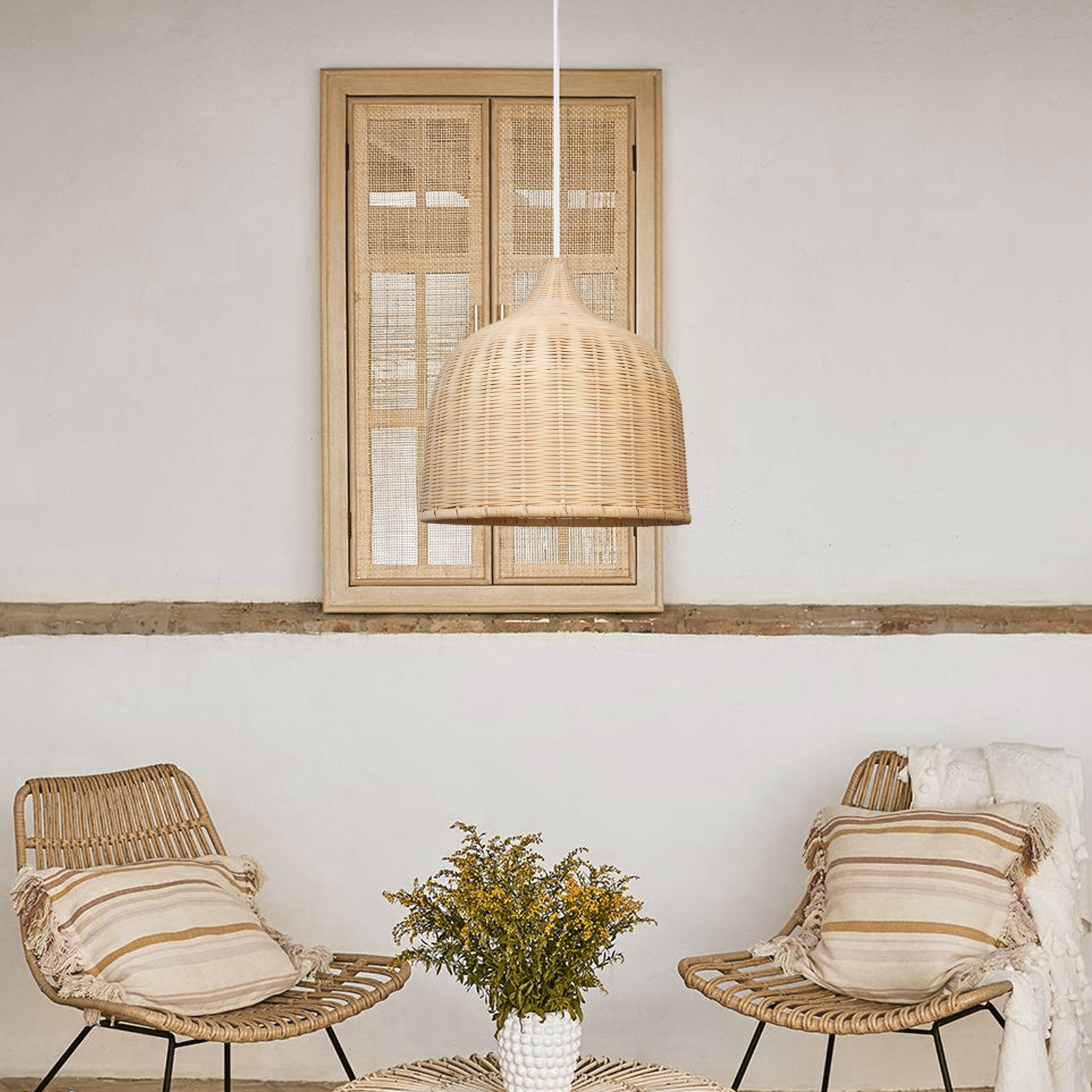 Japanese-style Southeast Asian Chandelier Creative Bamboo Rattan Lampshade