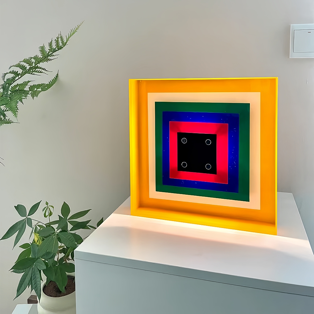 Color Pixel Wall Lamp Bauhaus Living Room Bedroom Decorative Painting Square Frame Wall Lamp