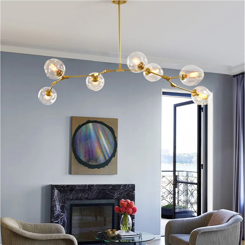 Modern Molecular Lamp Magic Bean Branch Creative and Personalized Round Ball Glass Chandelier