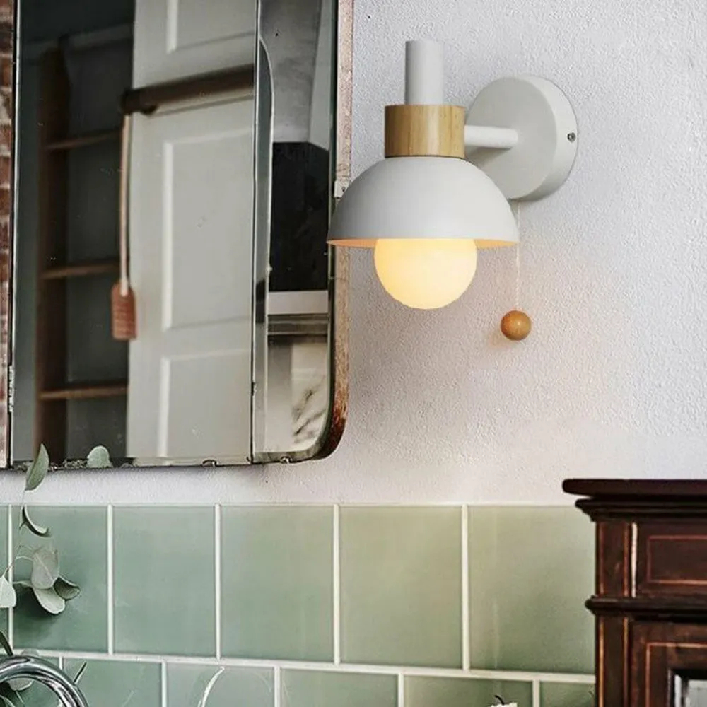 Macaron color matte dome wall lamp in living room foyer hallway