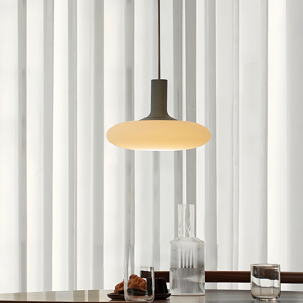 Nordic Cream White Glass Pendant Lamp Minimalist Ambient Lighting