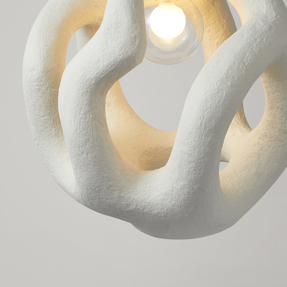 Wabi-Sabi Living Room Original Art Resin Chandelier Round Pendant Light