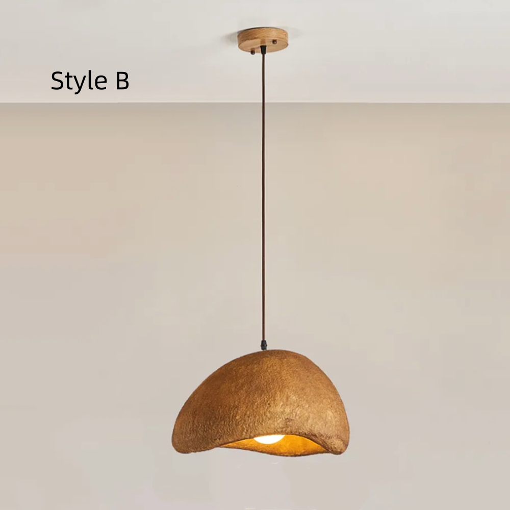 Japanese Dining Room Oval Pendant Light Wabi-sabi Home Decor Lamp Fixture