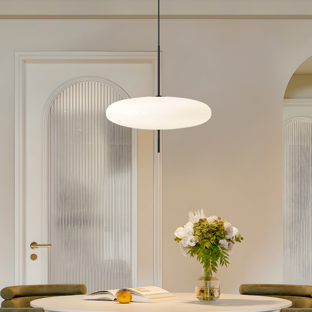 Danish Designer Glass Pendant Light Nordic modern Milk White Chandelier