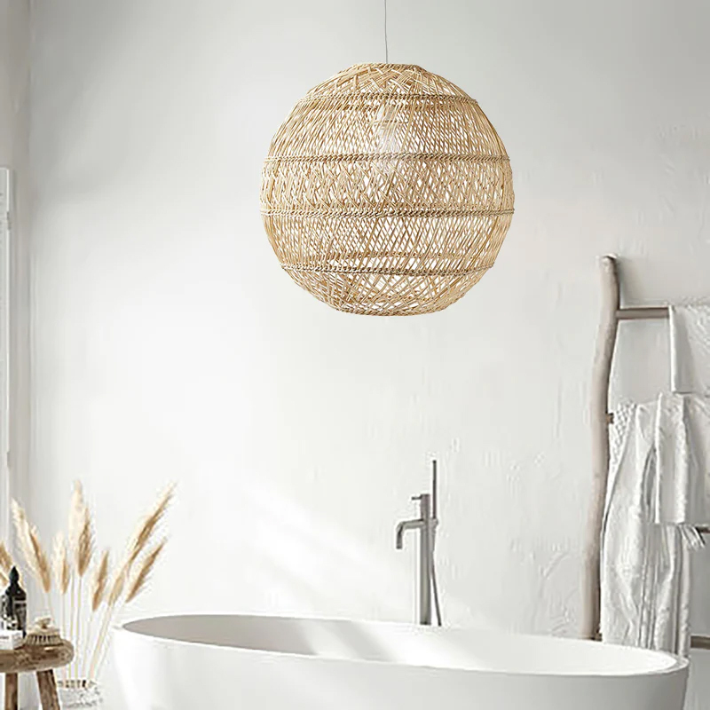 Basket Rattan Woven Lantern Chandelier Pendant Lamp Shade