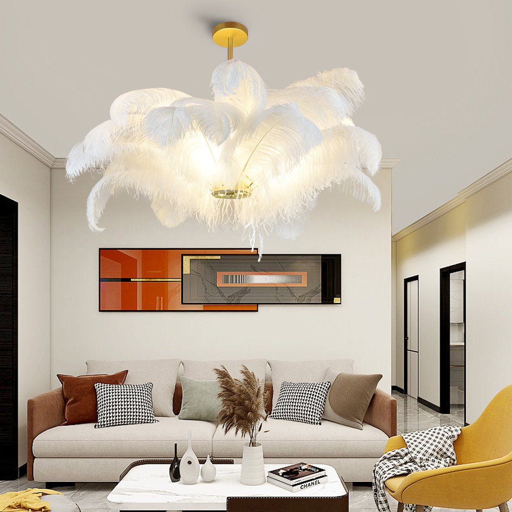 Modern Feather Home Chandelier Nordic Craft Pendant Lighting