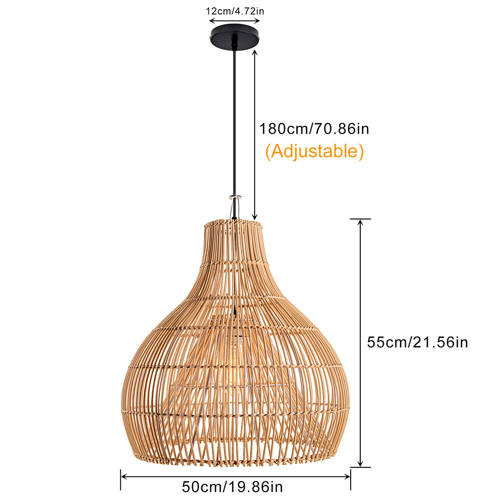 Boho Large Handmade Rattan Pendant Light