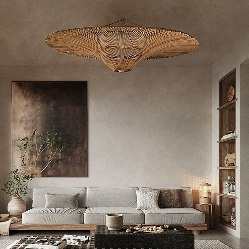 Large Modern Rattan Pendant Light Ceiling Lampshade