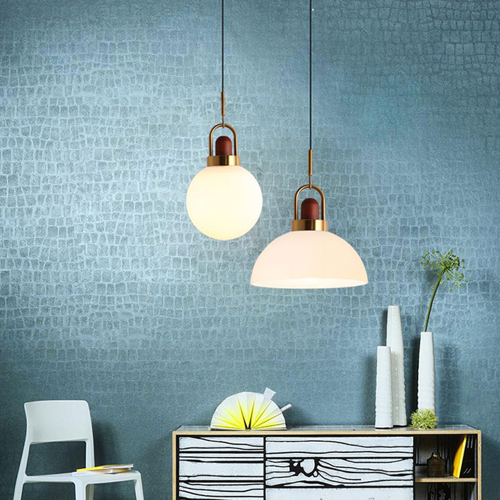 Milk White Glass Pendant Light Nordic Single Head Simple Creative Kitchen Bar Small Chandelier