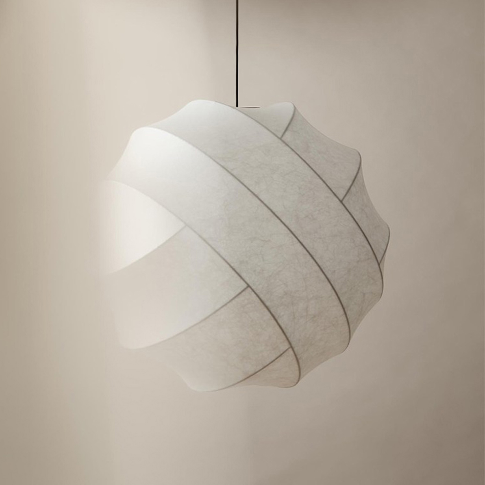 Wabi Sabi Living Room Decorative Lighting Japanese Silk Fabric Pendant Light