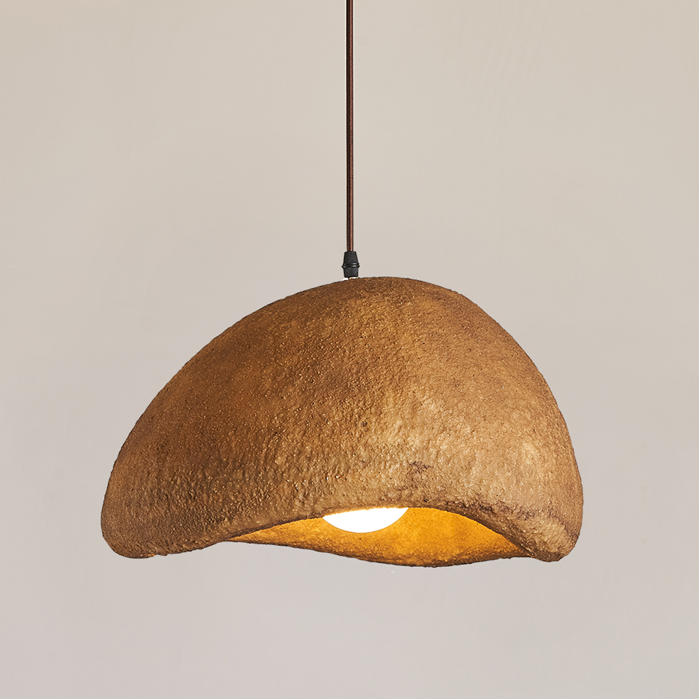 Nordic Living Room Resin Oval Ceiling Lamps Wabi-Sabi Pendant Light