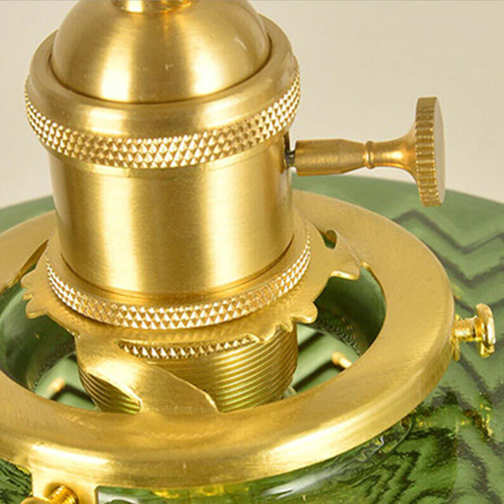 Classic Vintage Green Glass Pendant Light Cylinder Wavy Small Light Fixture