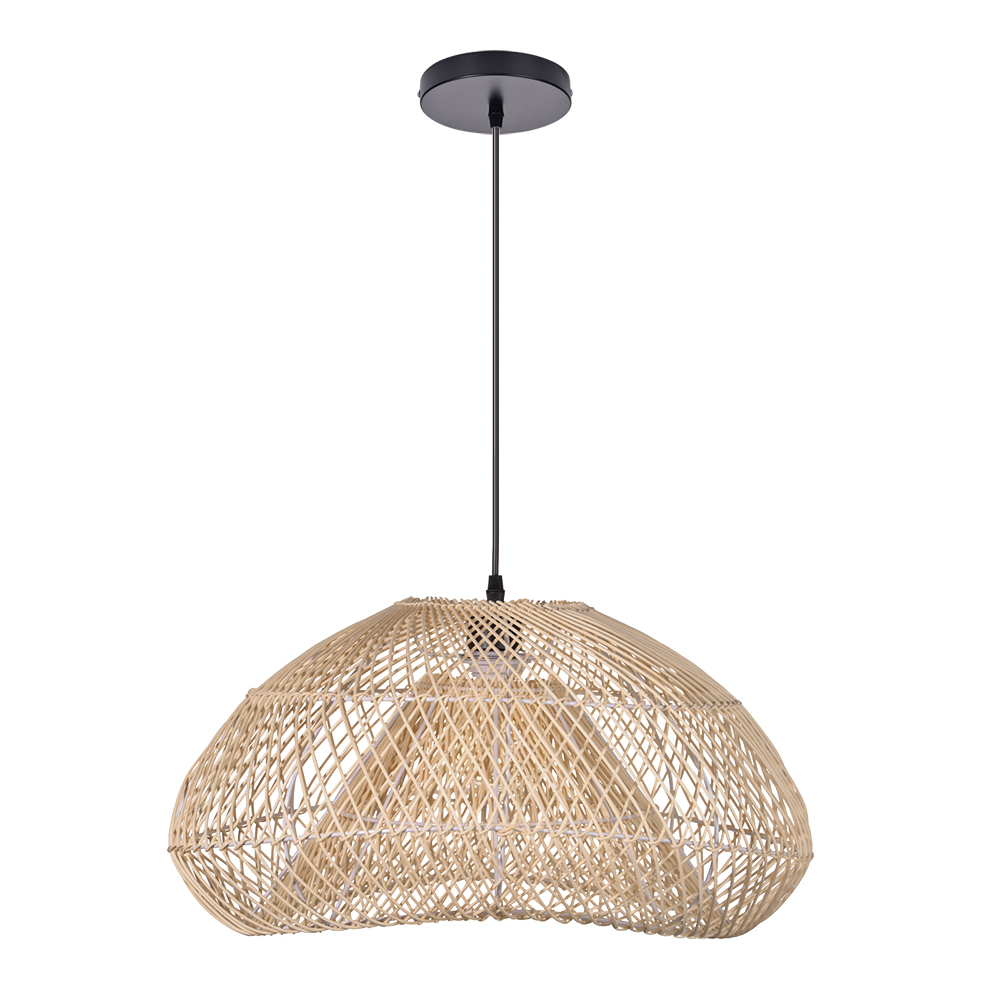 Wabi-Sabi Style Japanese Rattan Pendant Light Fixture For Living Room