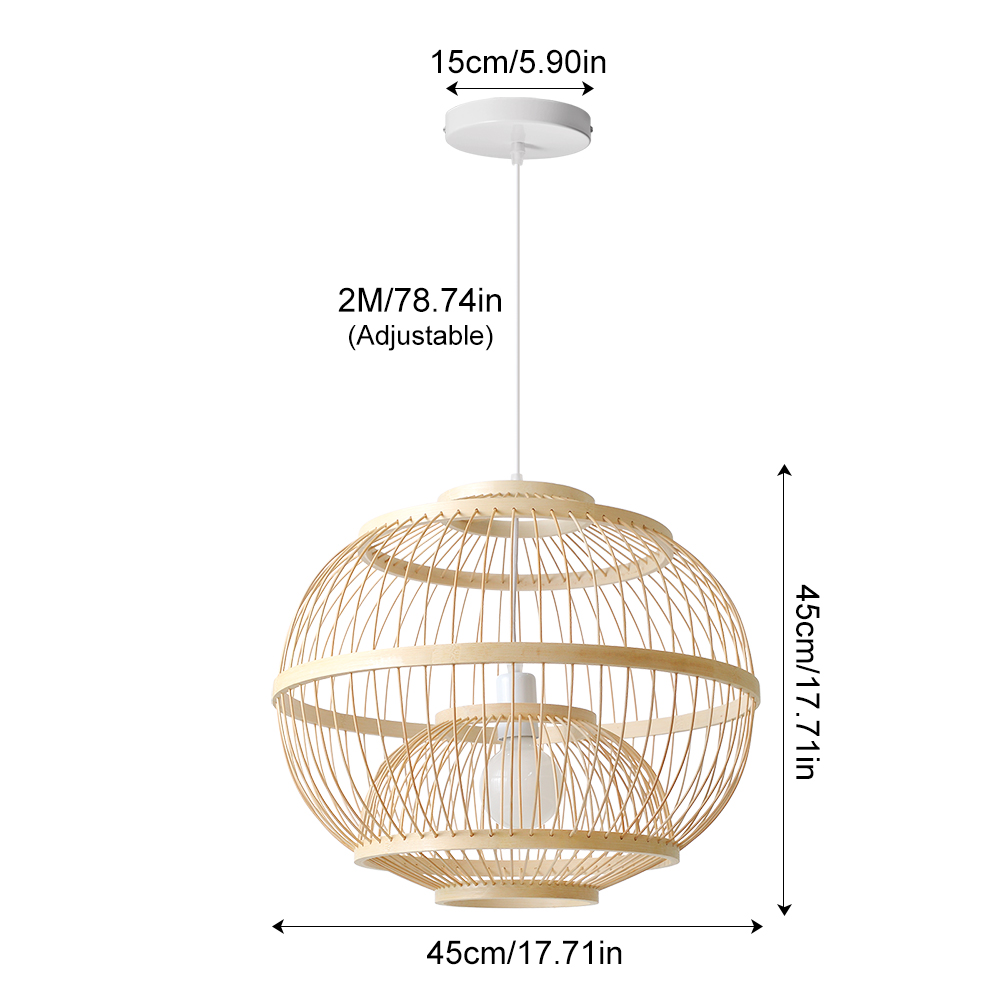Antique lantern shaped bamboo pendant light for kitchen island