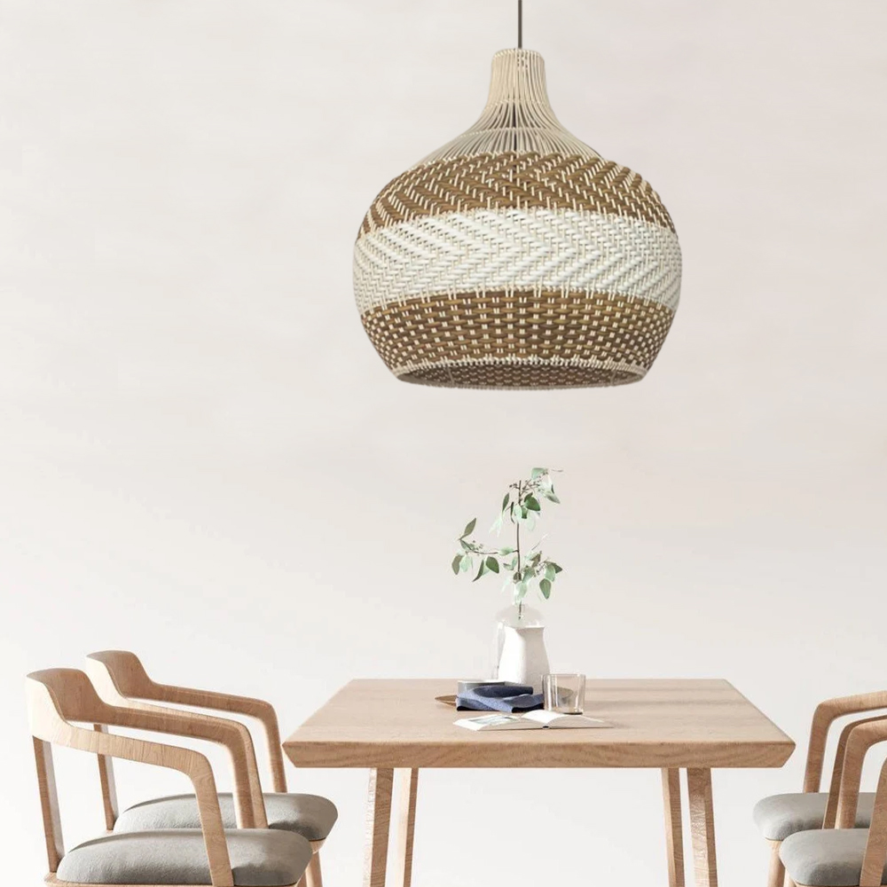 Simply White Rattan Pendant Light