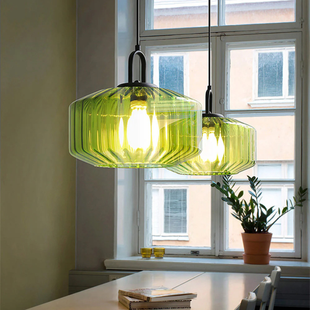 Modern Stained Glass Pendant Light Farmhouse Living Room Chandeliers