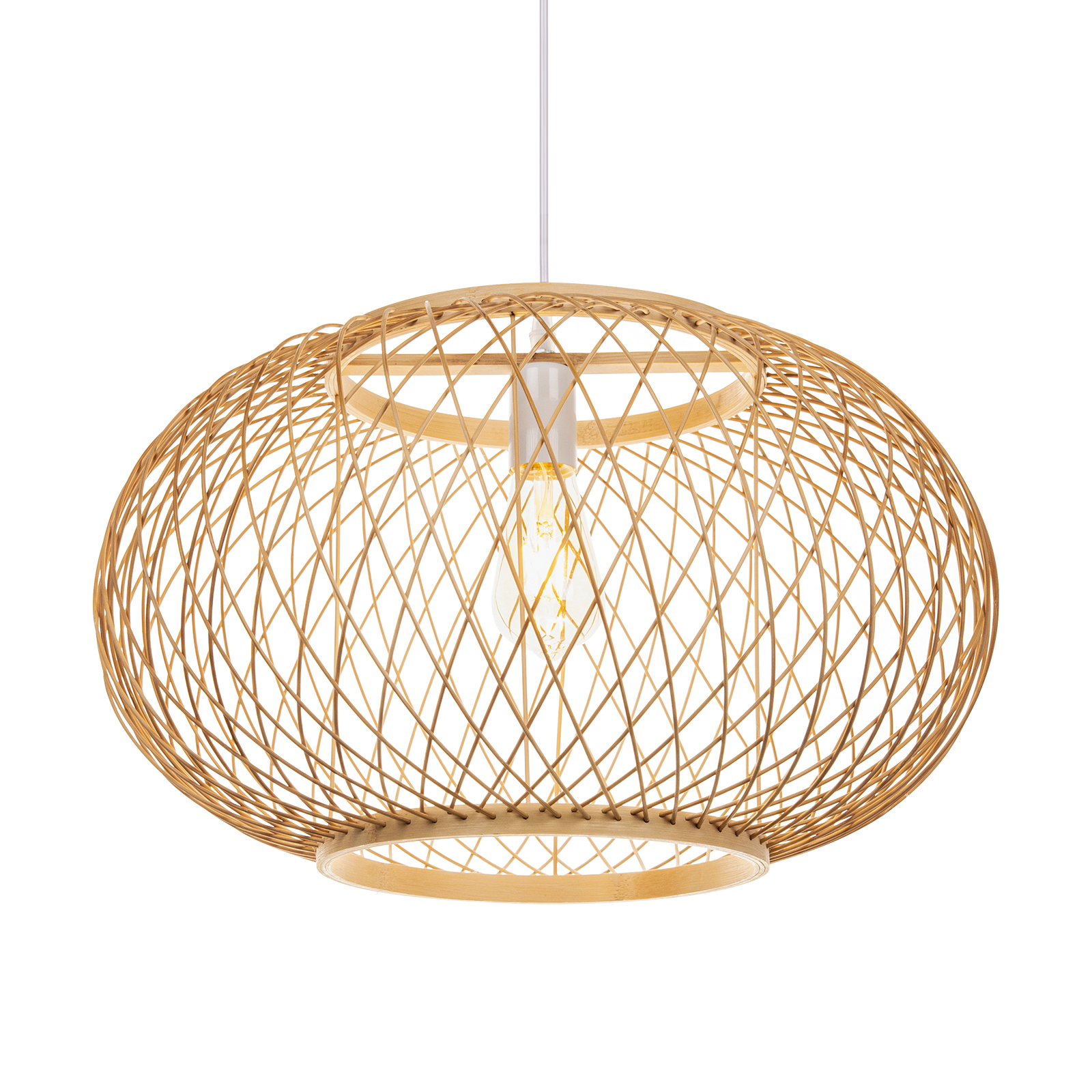 Dining room bamboo pendant light shade hand knitted chandelier