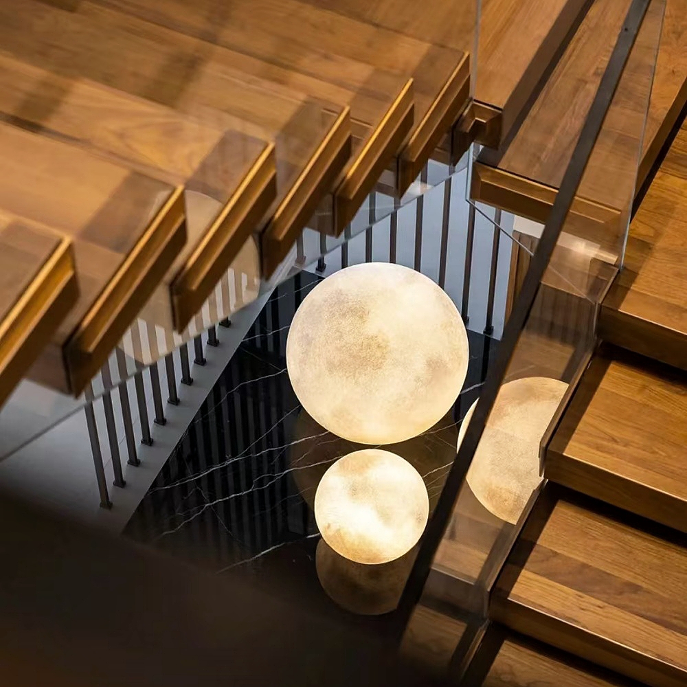 Quality Extra Large Moon Resin Globe Chandelier Nordic Ball Planet Restaurant Pendant Light