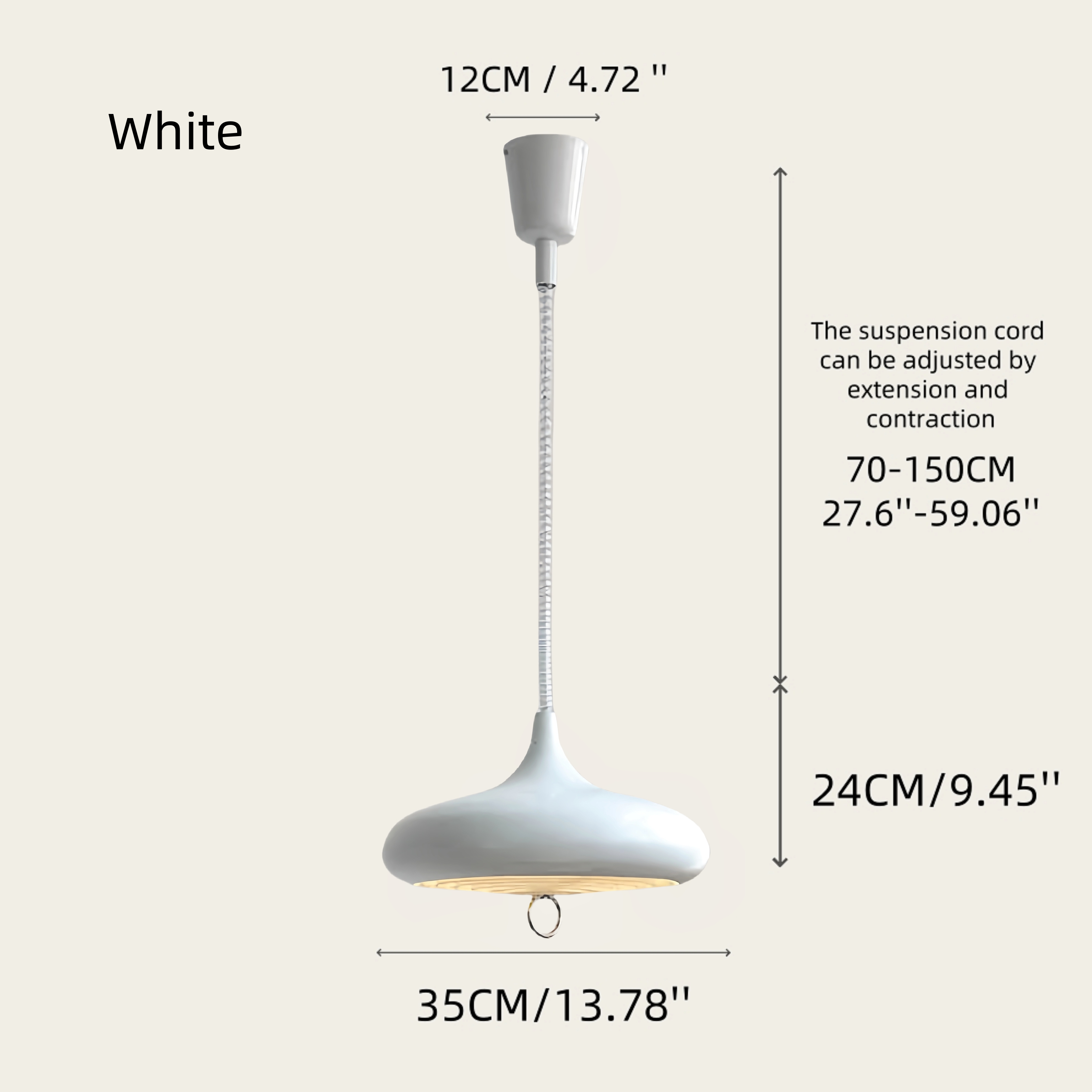 Bauhaus Retro Style Adjustable Solid Color Iron Pendant Light