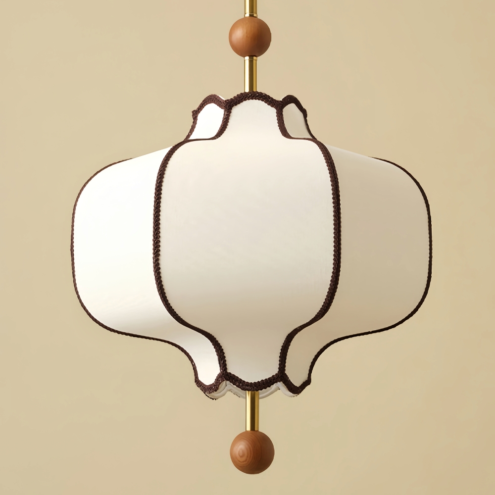 French Retro Style Bedroom Lace Fabric Pendant Light