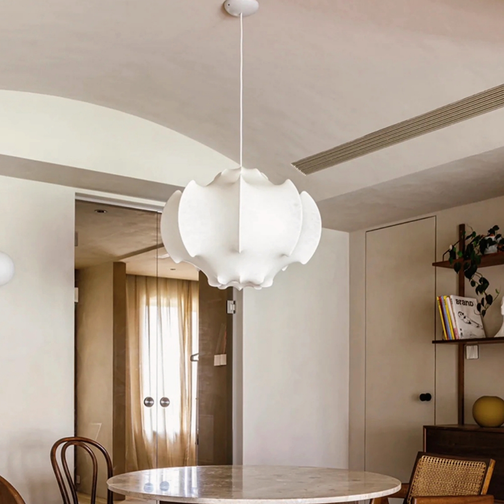 Retro Wabi-sabi Style Dining Room Hanging Lamp Art Imitation Silk Chandelier